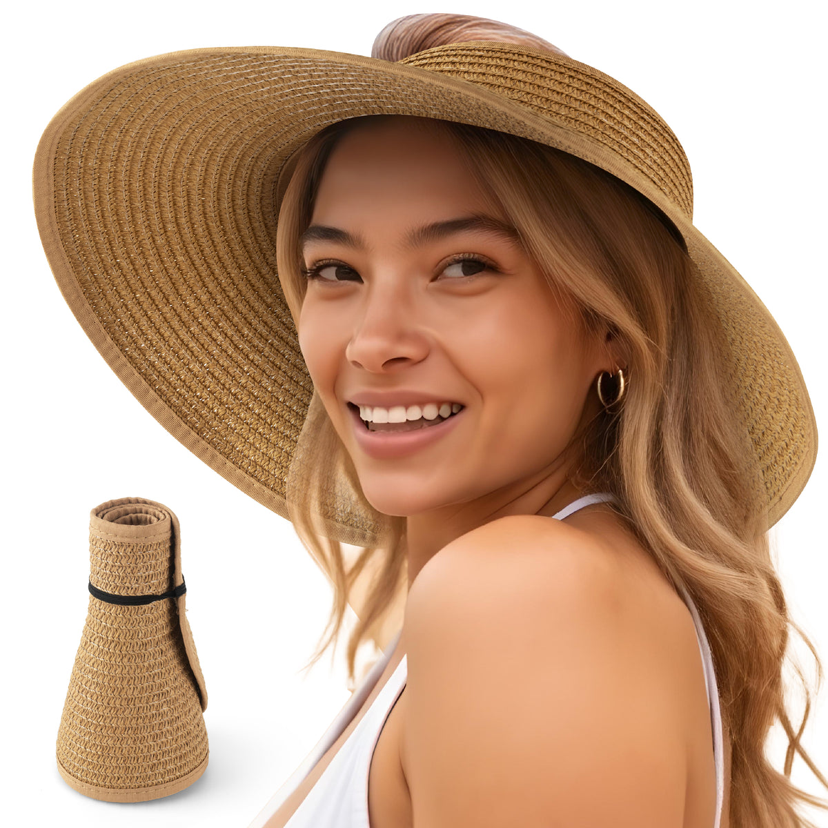 Women’s Sun Visor -  Straw