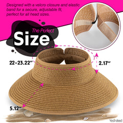 Women’s Sun Visor - Straw Stripes